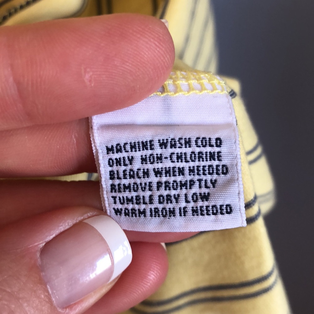 POLO GOLF Light Yellow & Blue Striped Men’s Golf Shirt Size Large L - Picture 7 of 8